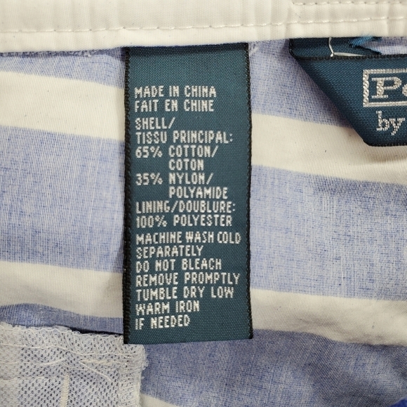 Vtg Polo Ralph Lauren Shorts Trunks Mens 38 Blue White Striped Unlined (38x5) - Picture 12 of 16